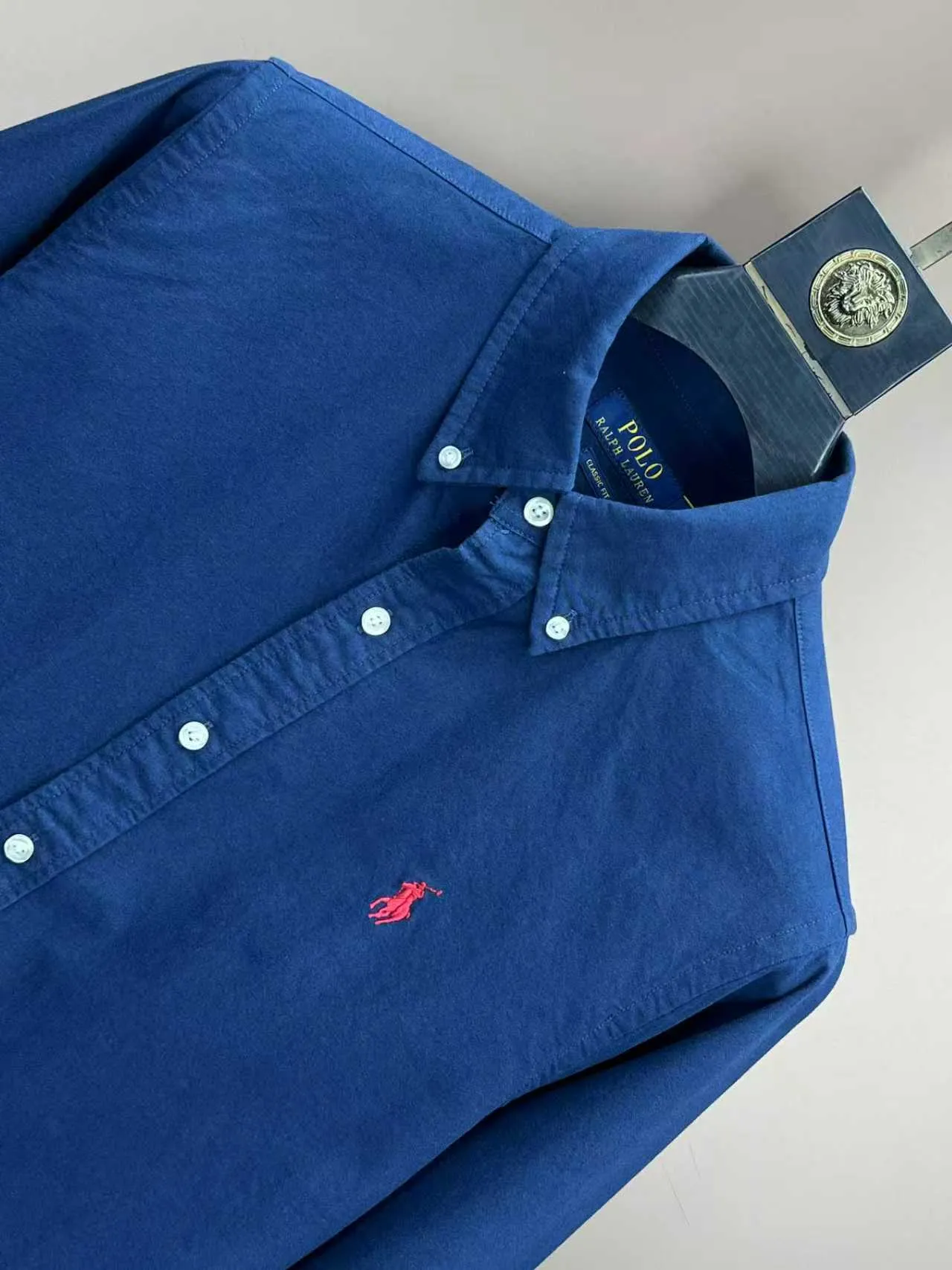 P360 Polo 25ss new solid color logo embroidered buttoned long-sleeved shirt men's high version code number: XS.S.M.L.XL.
